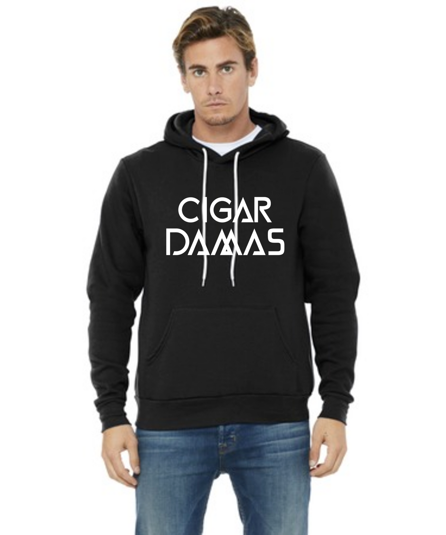 Cigar Damas Unisex Sponge Fleece Pullover Hoodie (Black)