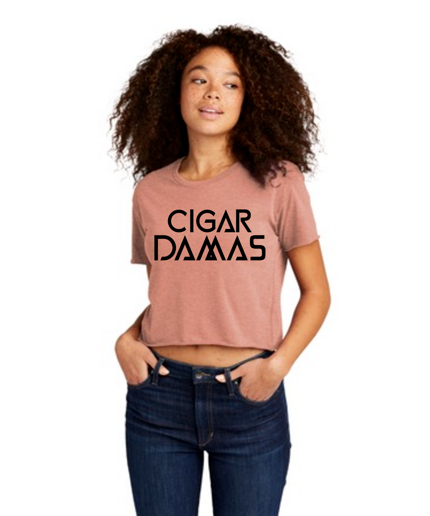 Cigar Damas  Women's Festival Cali Crop Tee (Desert Pink)