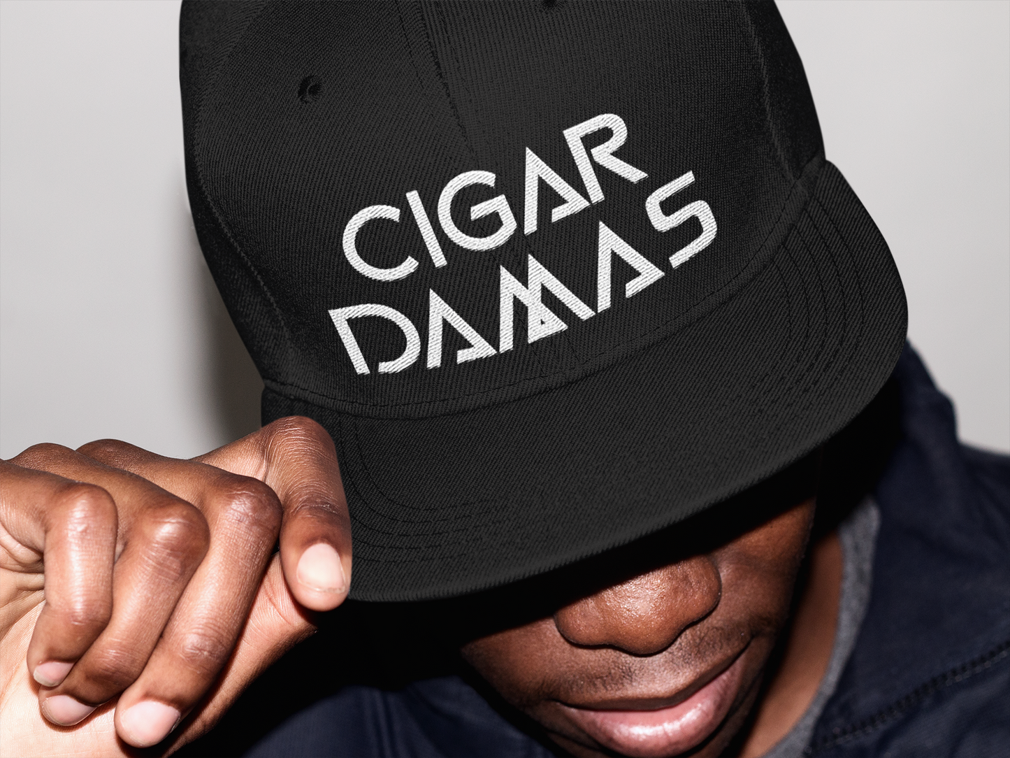 Cigar Damas Yupoong® Flat Bill Snapback Cap (Black)